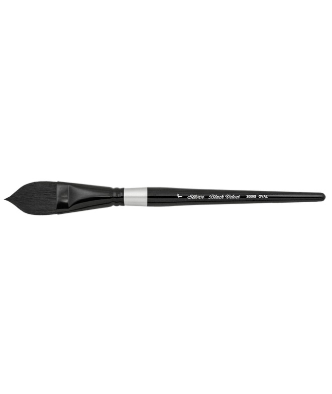 Silver Brush Limited 3000S 3007S,Full Size,Black Velvet Round Brush for  Watercolor,Short Handle,Synthetic, Velvet,higher-quality